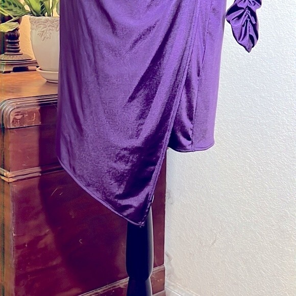 BAR III | Eggplant Faux Wrap Dress | Size - Small - Picture 3 of 11